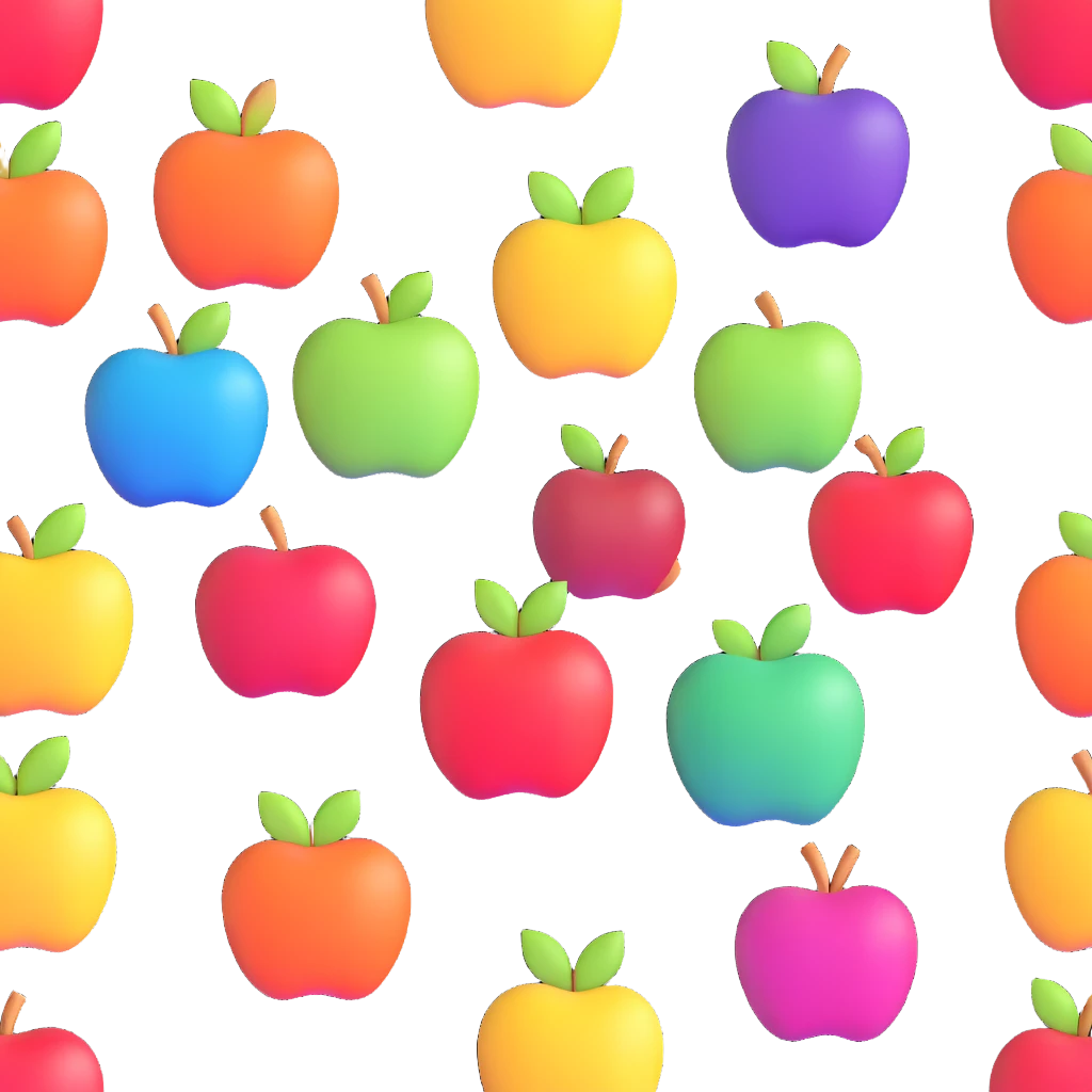 Rainbow colored apple emoji