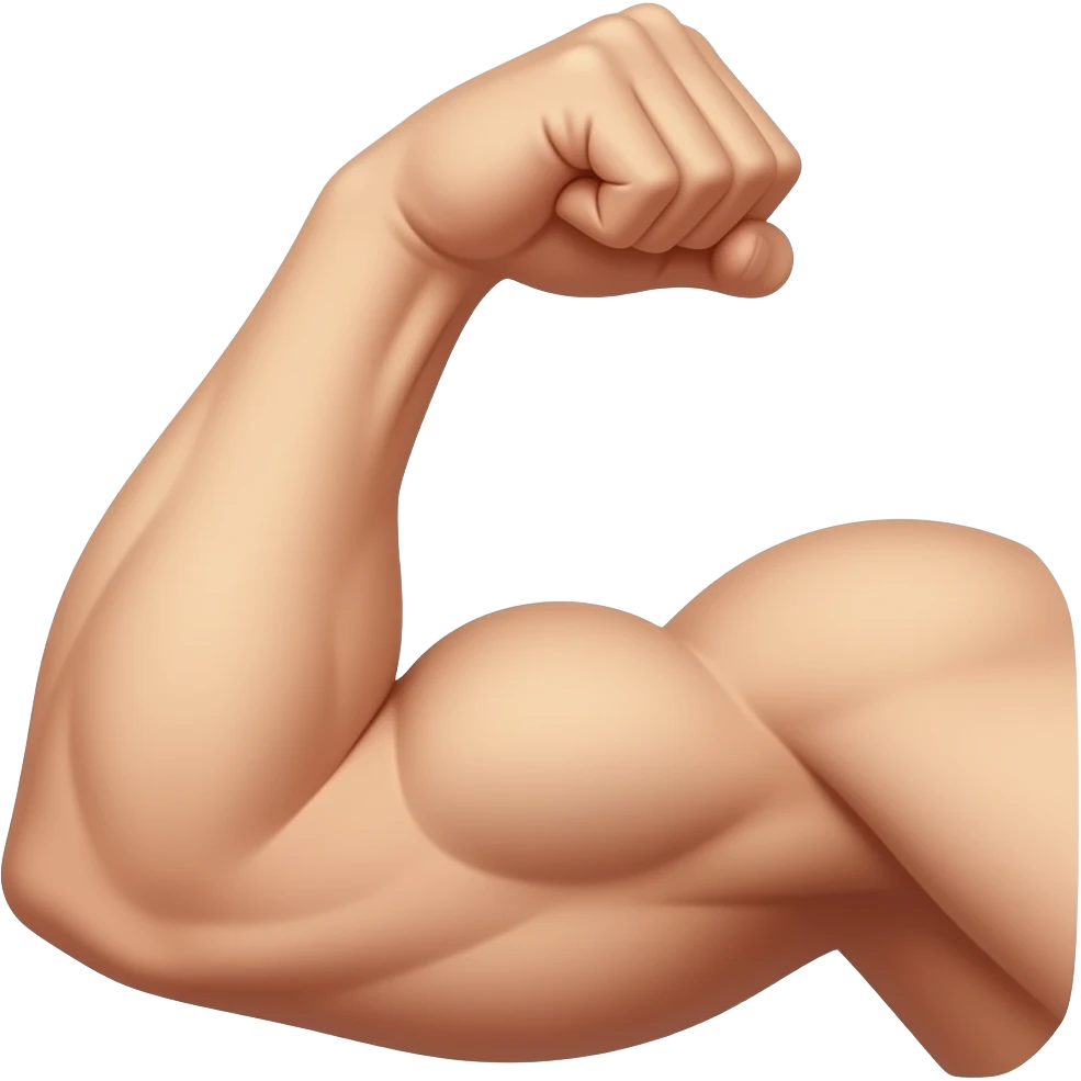 thick black outline, bright biceps emoji, thick black outline, simple cartoon emoji