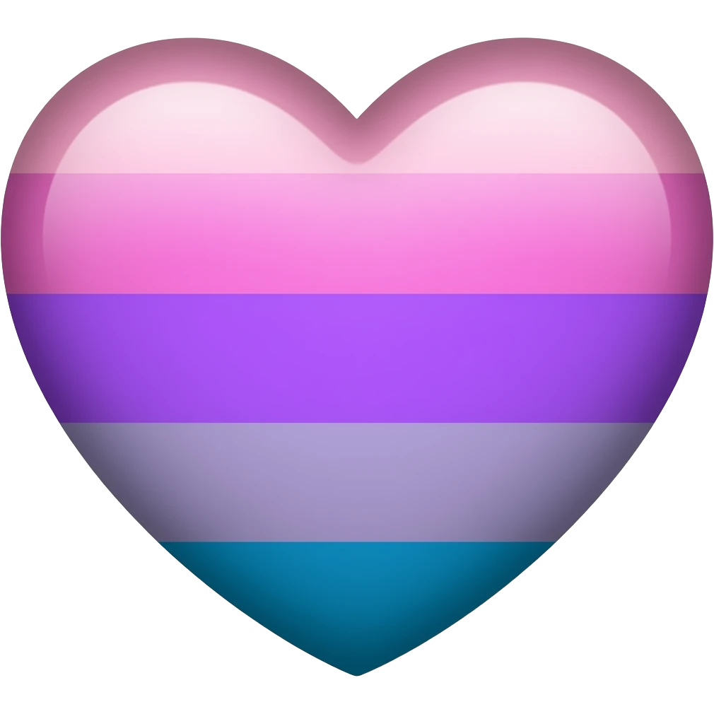 Pansexual flag heart emoji