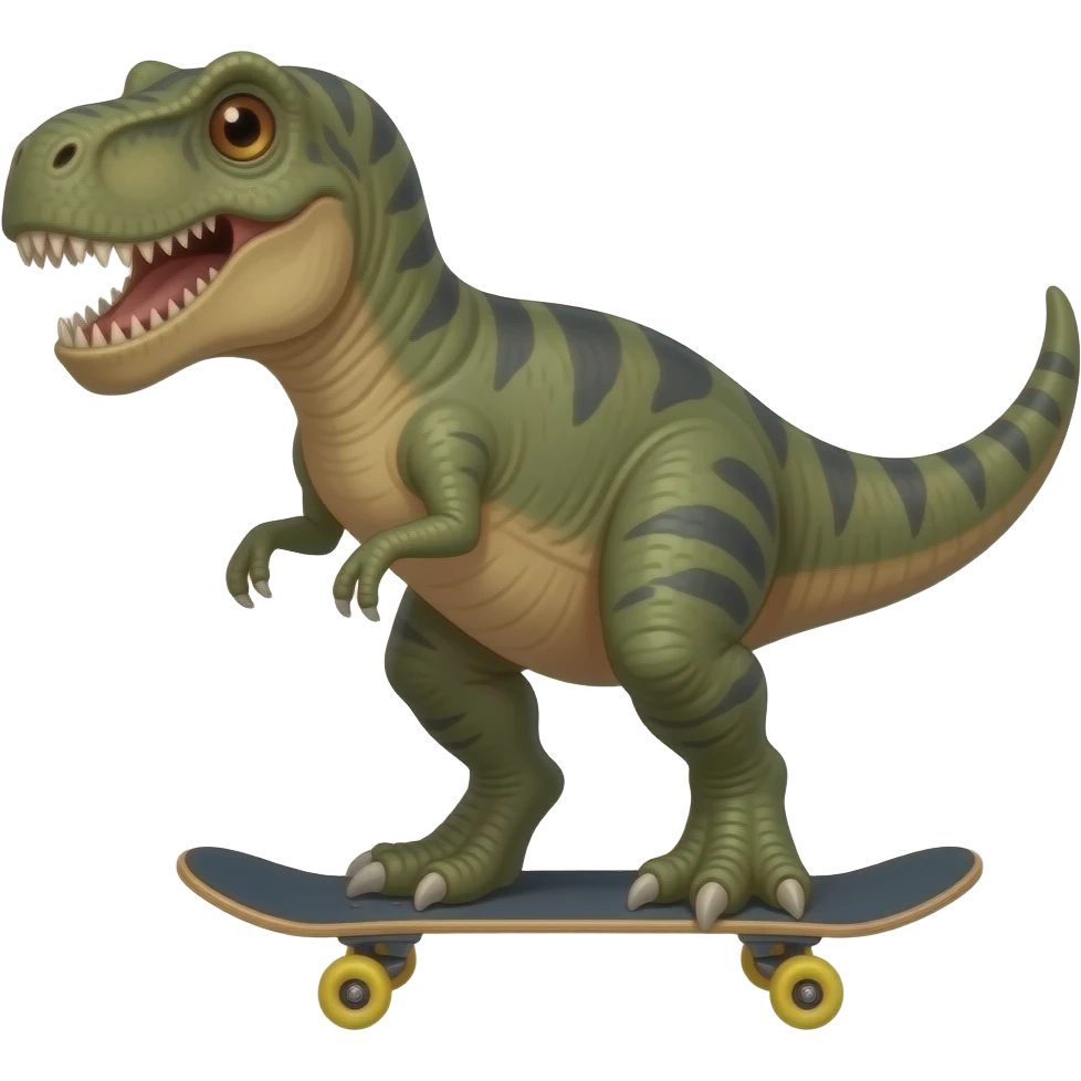 dinosaur on skateboard with a  black person on the side of the skateboard emoji