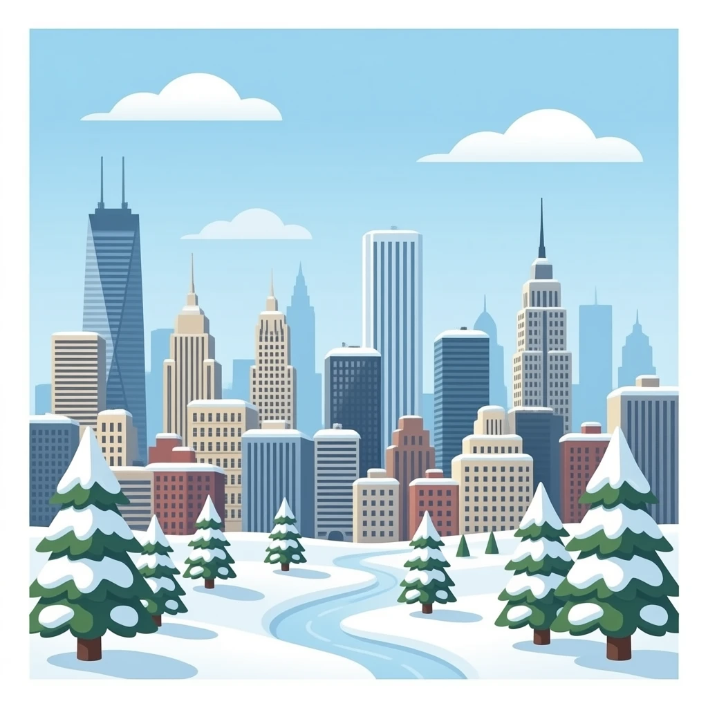 me puedes hacer una ciudad con todo congelado emoji