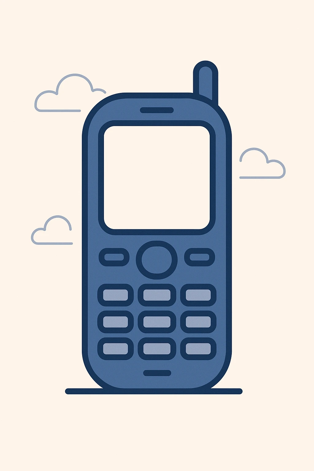 a phone in a modern flat style, minimal and clear emoji