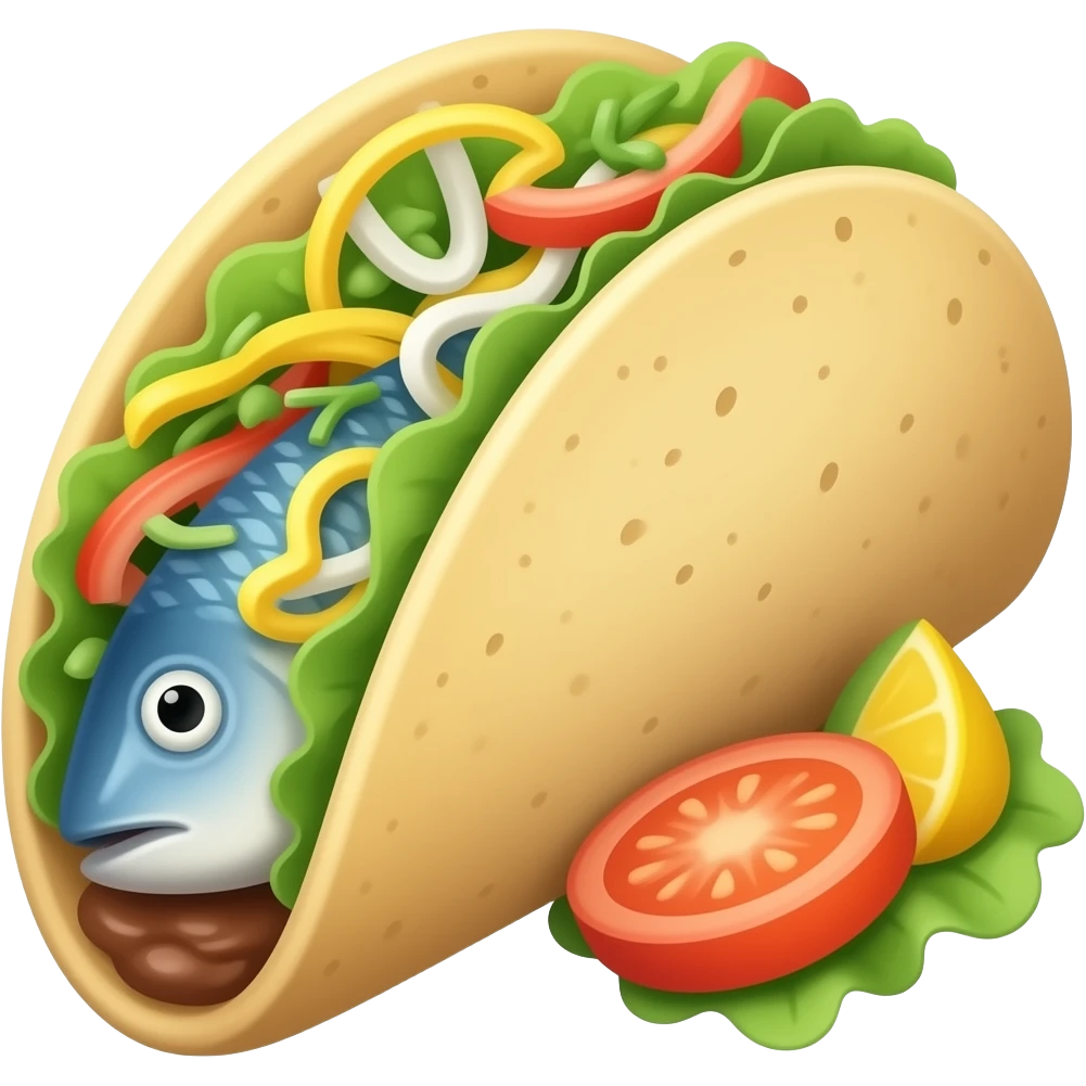soft-shell fish taco with fish emoji