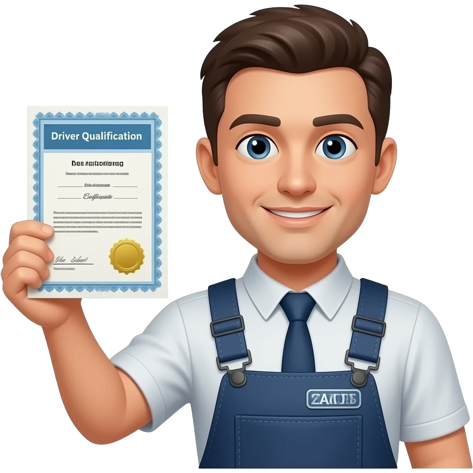 LKW fahrer mit qualifikation in der hand emoji