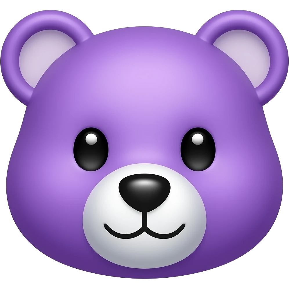 purple tedy bear head emoji