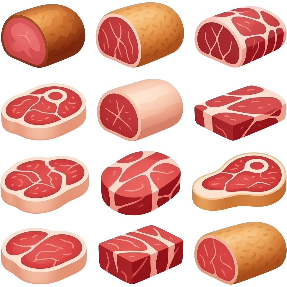 all types of meat emoji