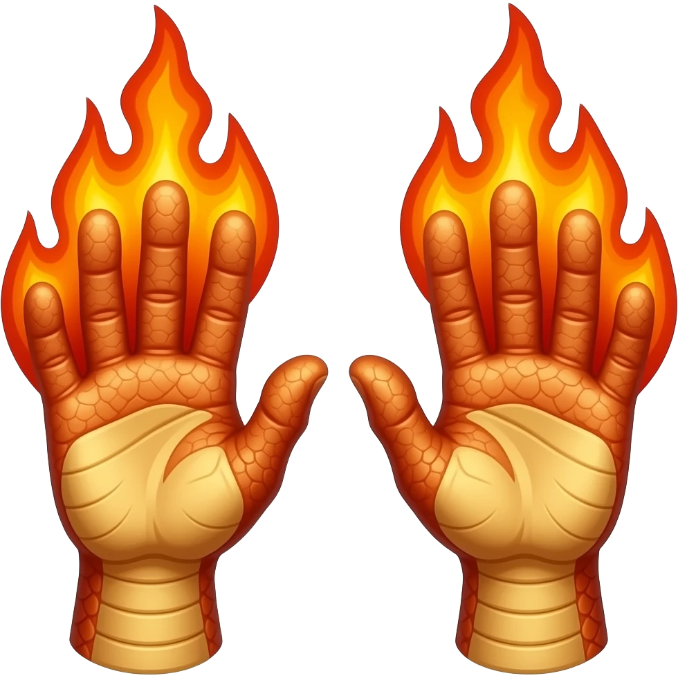 Flaming Dragon hands emoji