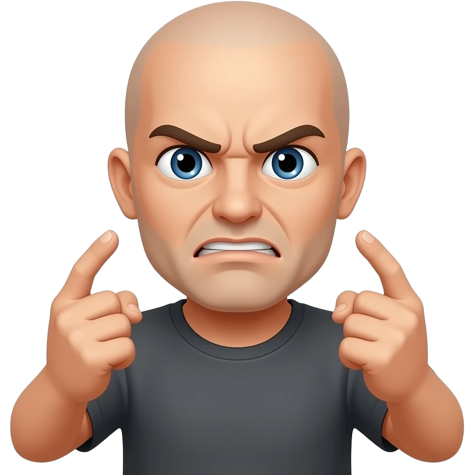 Calvo haciendo gestos de irritado emoji