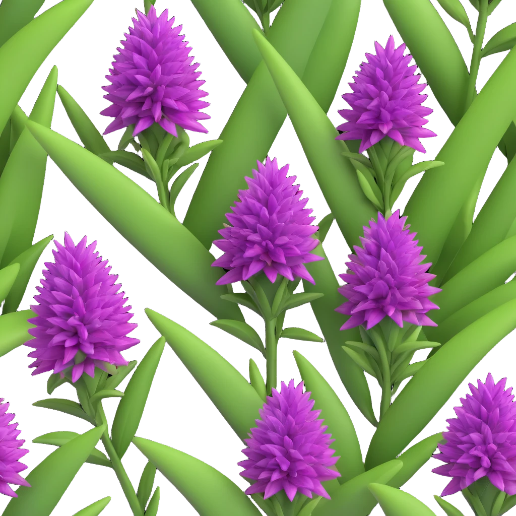 3D iOS style illustration of Salvia nemorosa (woodland sage), detailed purple flower spikes, green leaves, realistic and vibrant emoji