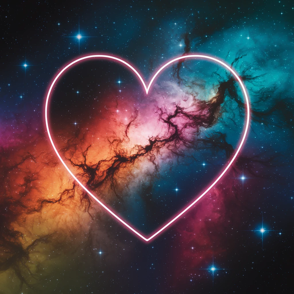 heart with a cosmic nebula pattern emoji