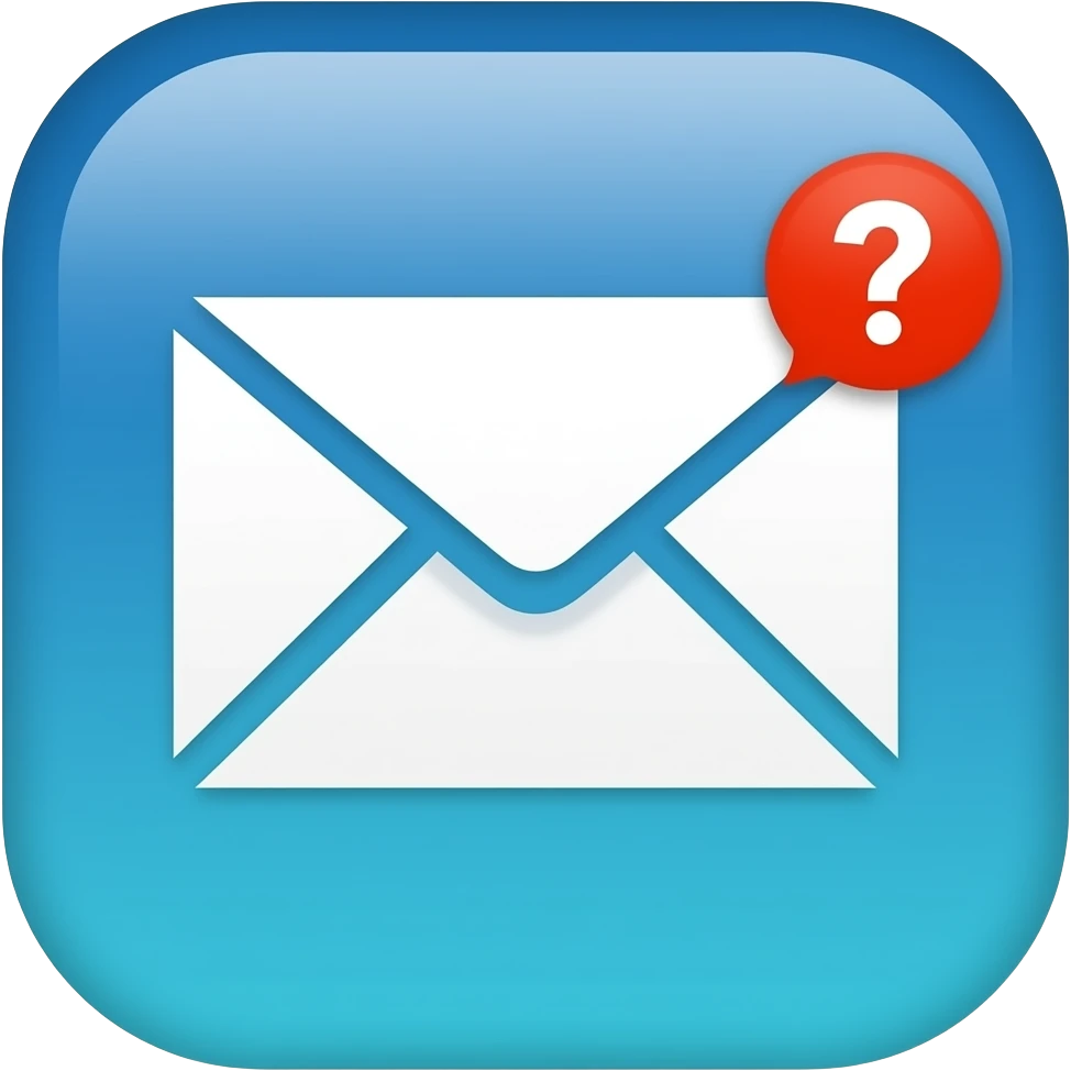 blue mail iphone with 2 notification emoji