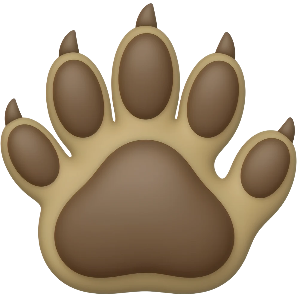 Brown wolf paw emoji