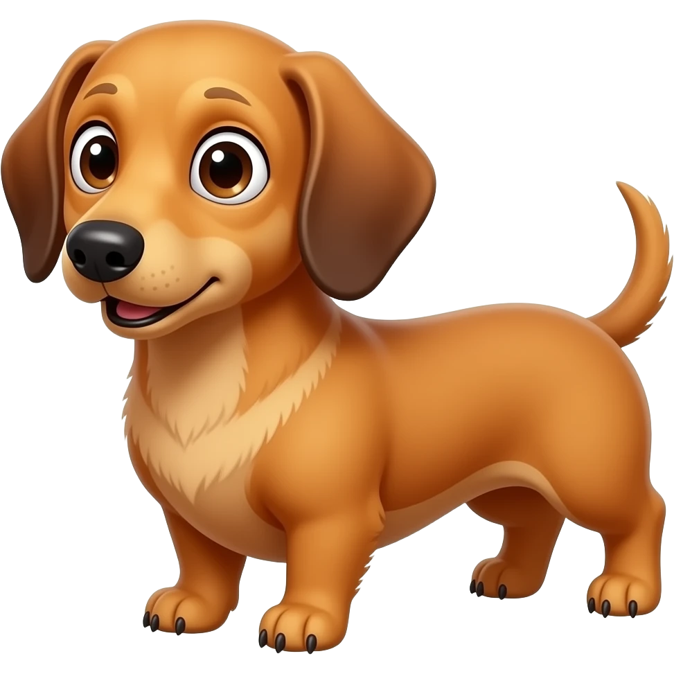 surprised dachshund side eye full body emoji