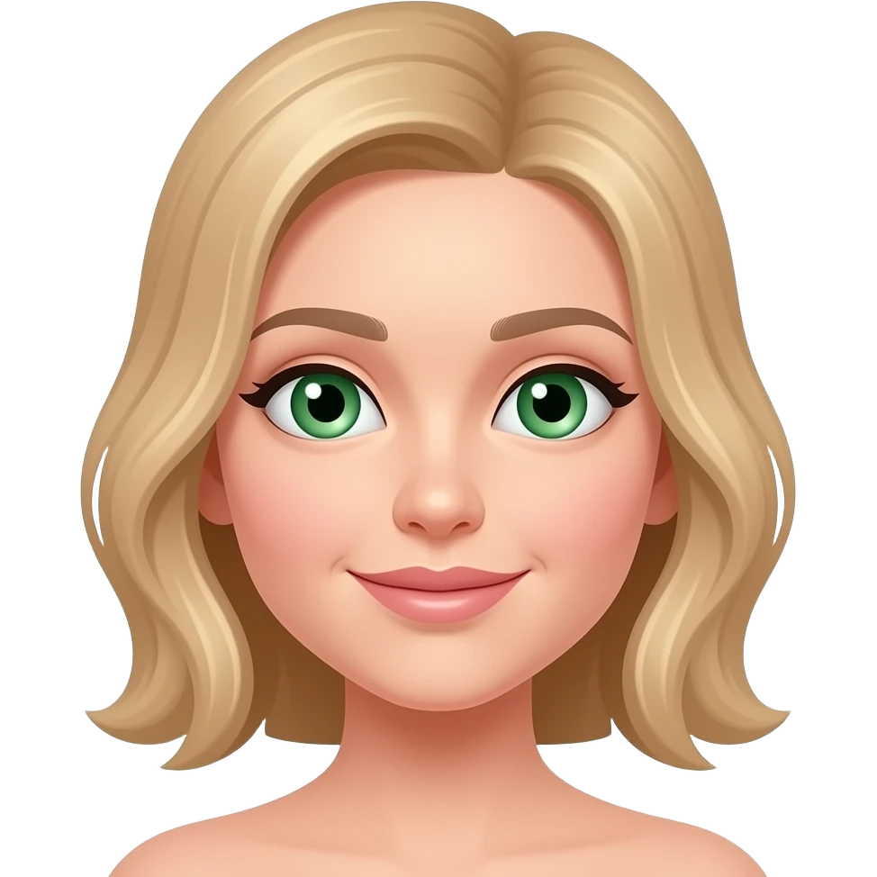 Female hair is lighter hair big light green eyes emoji