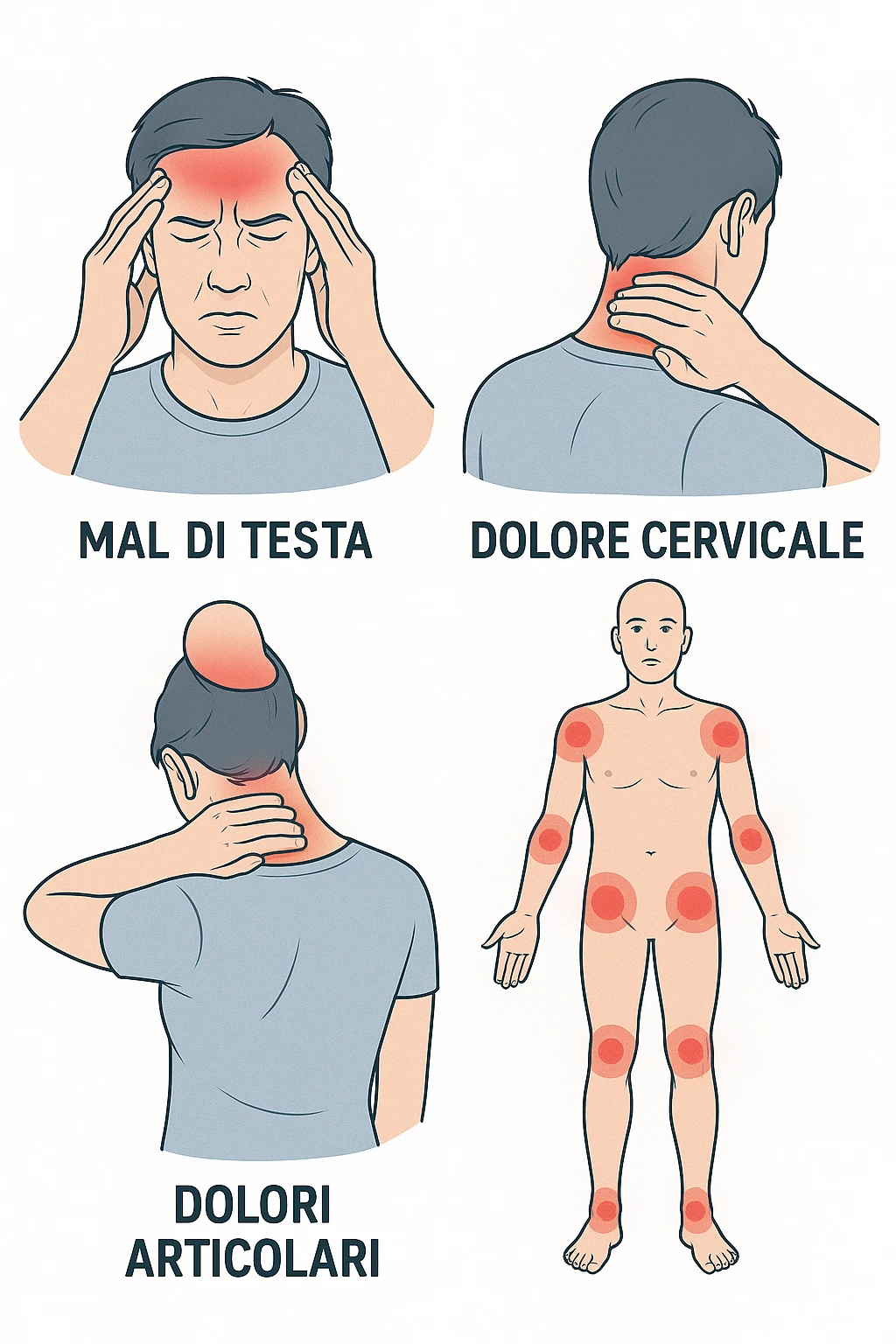 mal di testa cervicali dolori articolari in italiano emoji