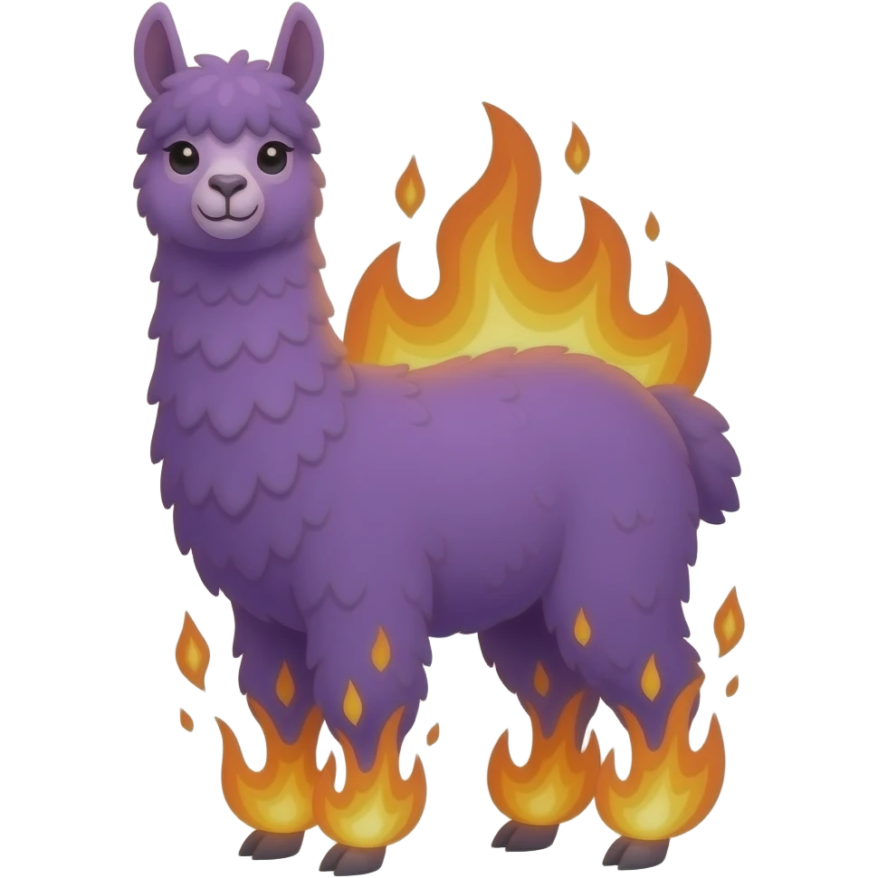 Purple Llama on fire emoji