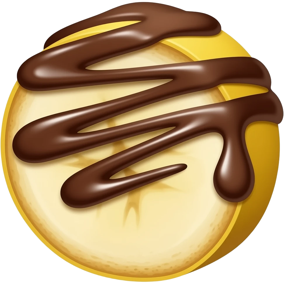 banana flesh with chocolate emoji