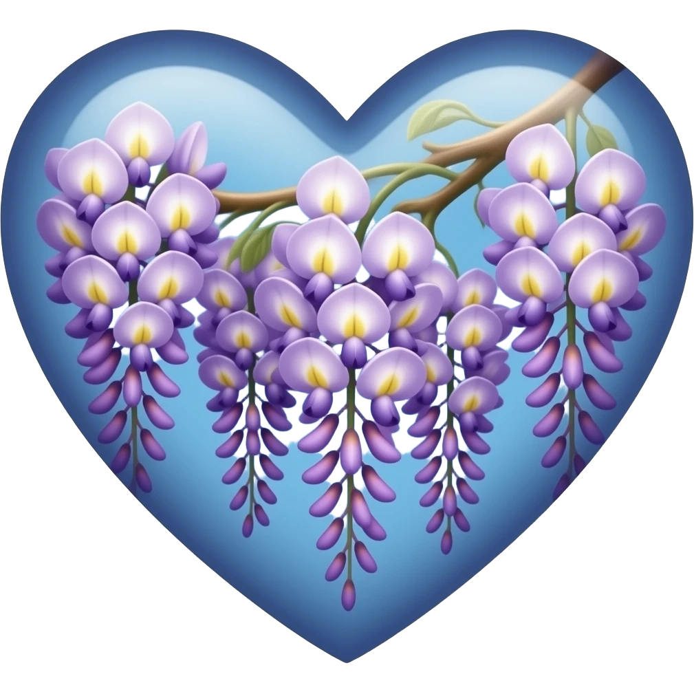 Wisteria and Malibu multicolor heart emoji