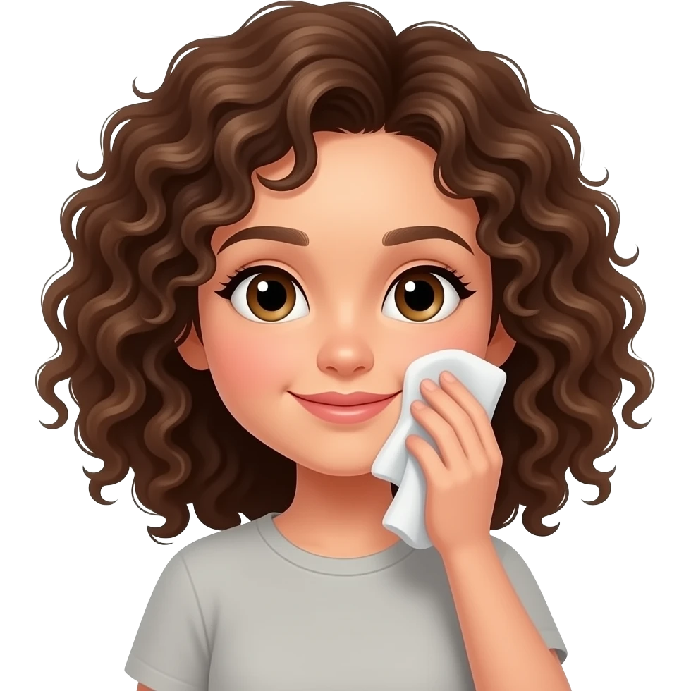 cleaning girl brown curly hair emoji