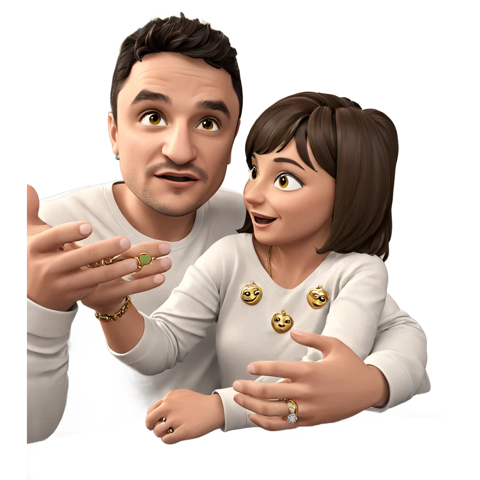 jewelry love between two emoji