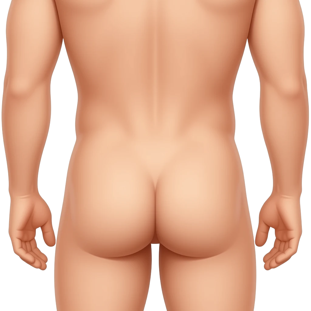 Nude men with penis and ass emoji