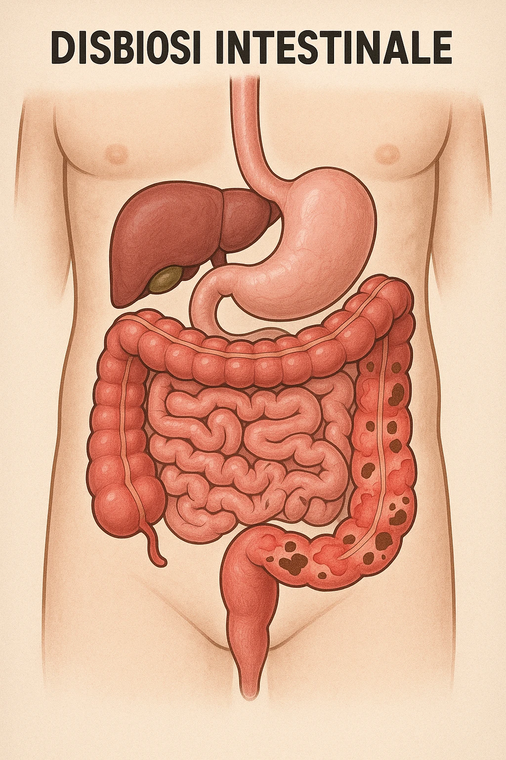 disbiosi intestinale vista anatomicamente emoji