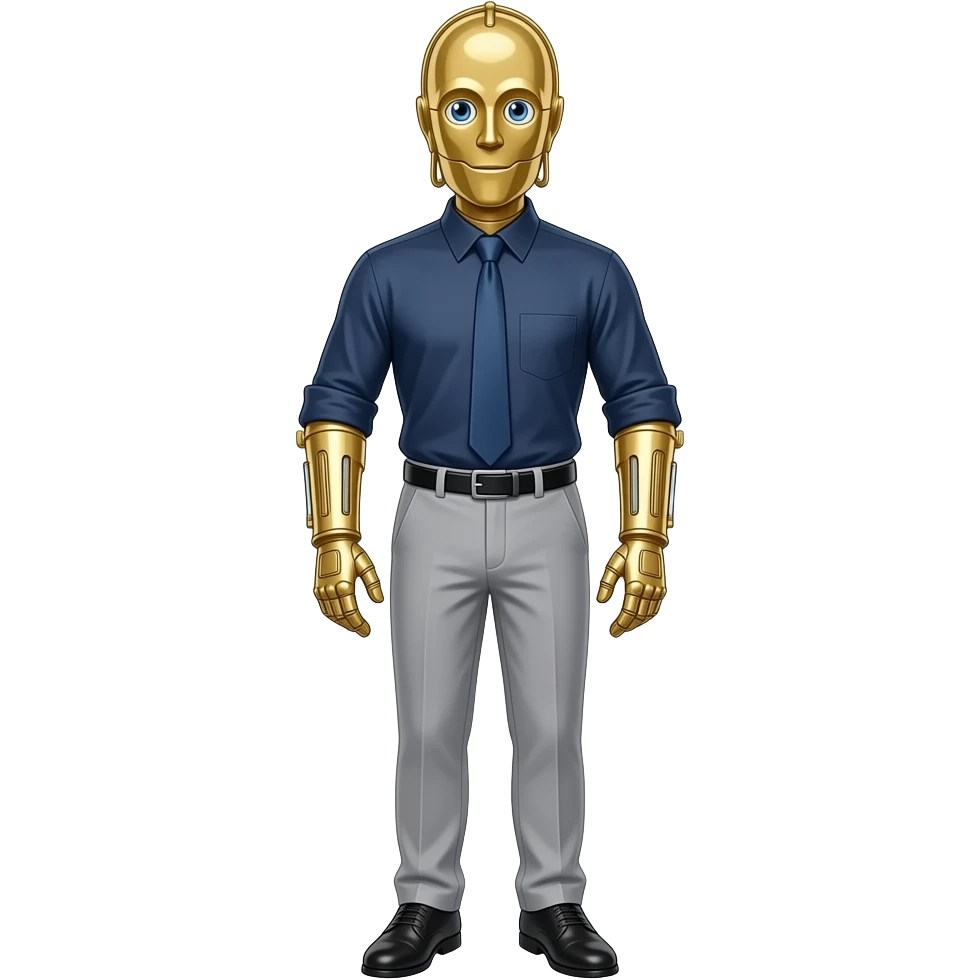 c3po wearing business casual clothes emoji