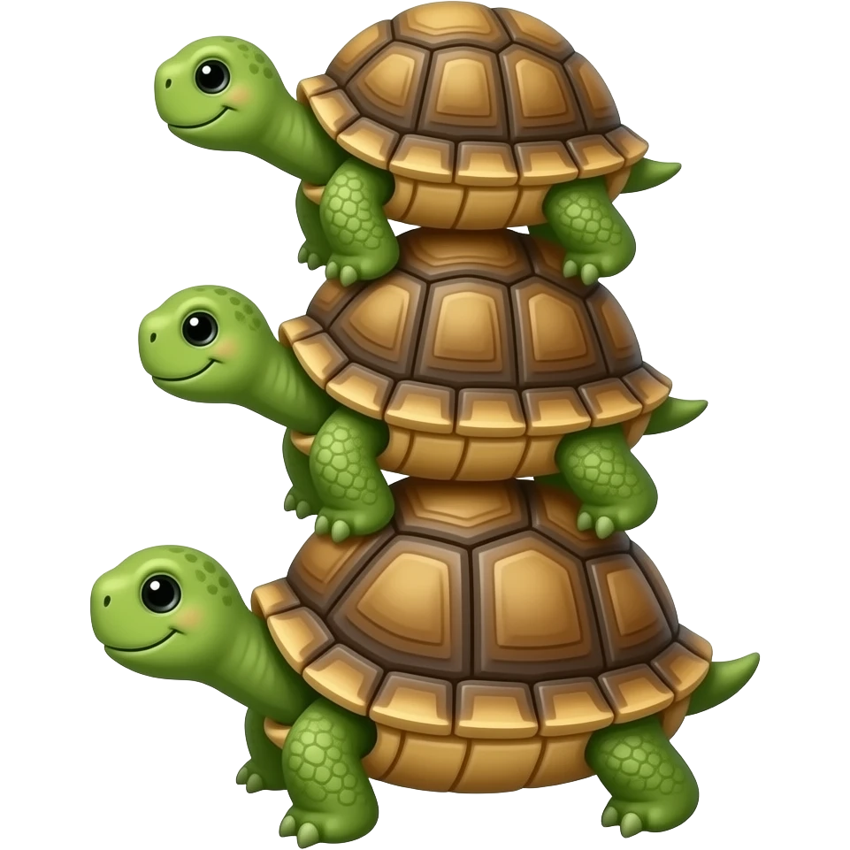 make a tower of turtles like the title Turtles to Infinity by John Green emoji