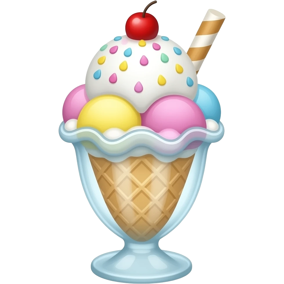 sundae multicolore pastel emoji