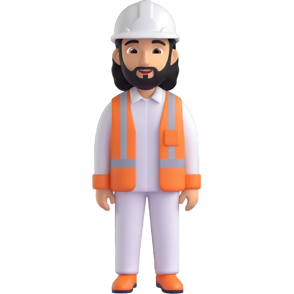 Arab in a worker's helmet, full length emoji