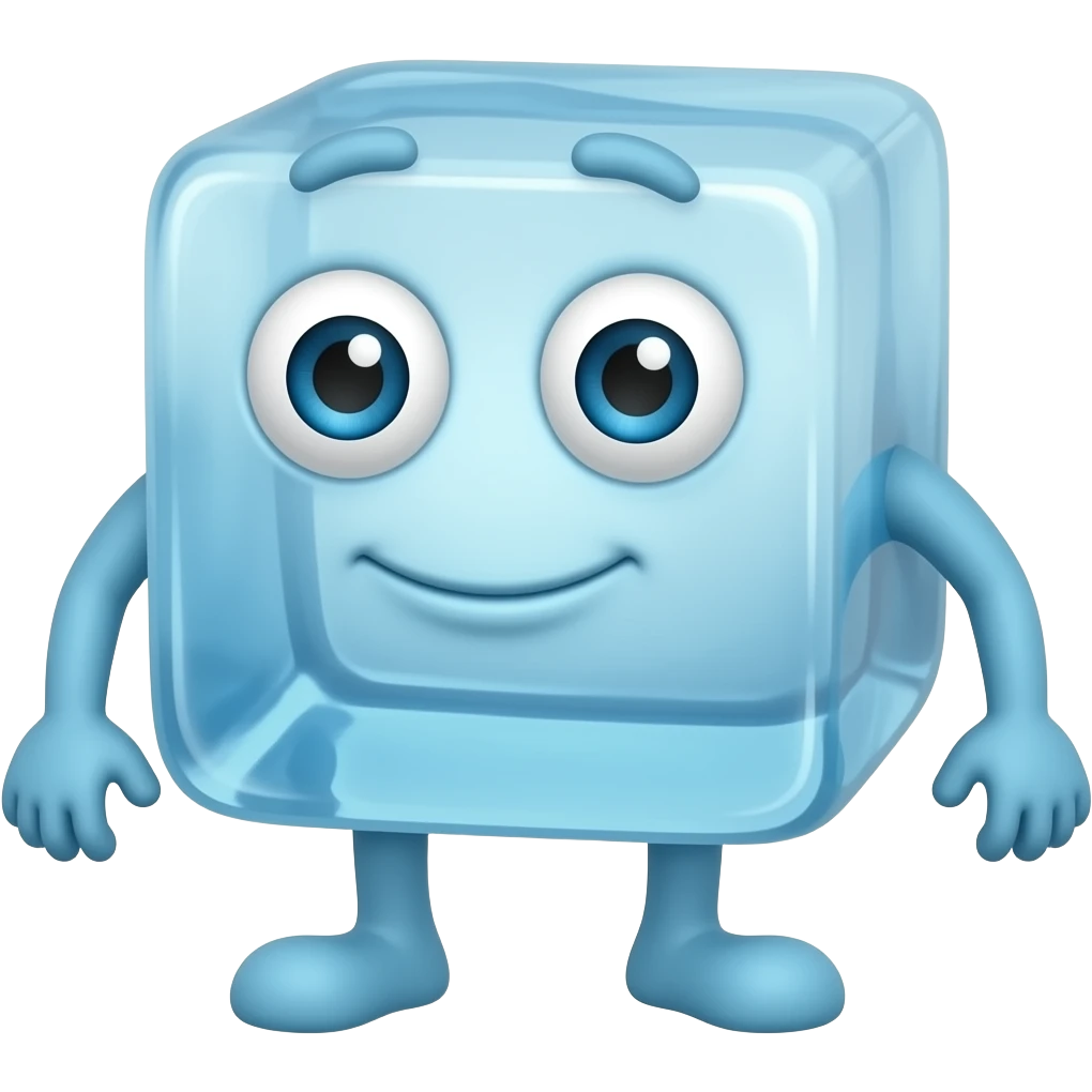 Ice cube with legs emoji