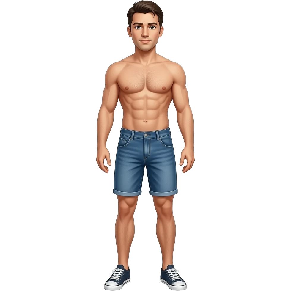 Mans naked tall full body. emoji