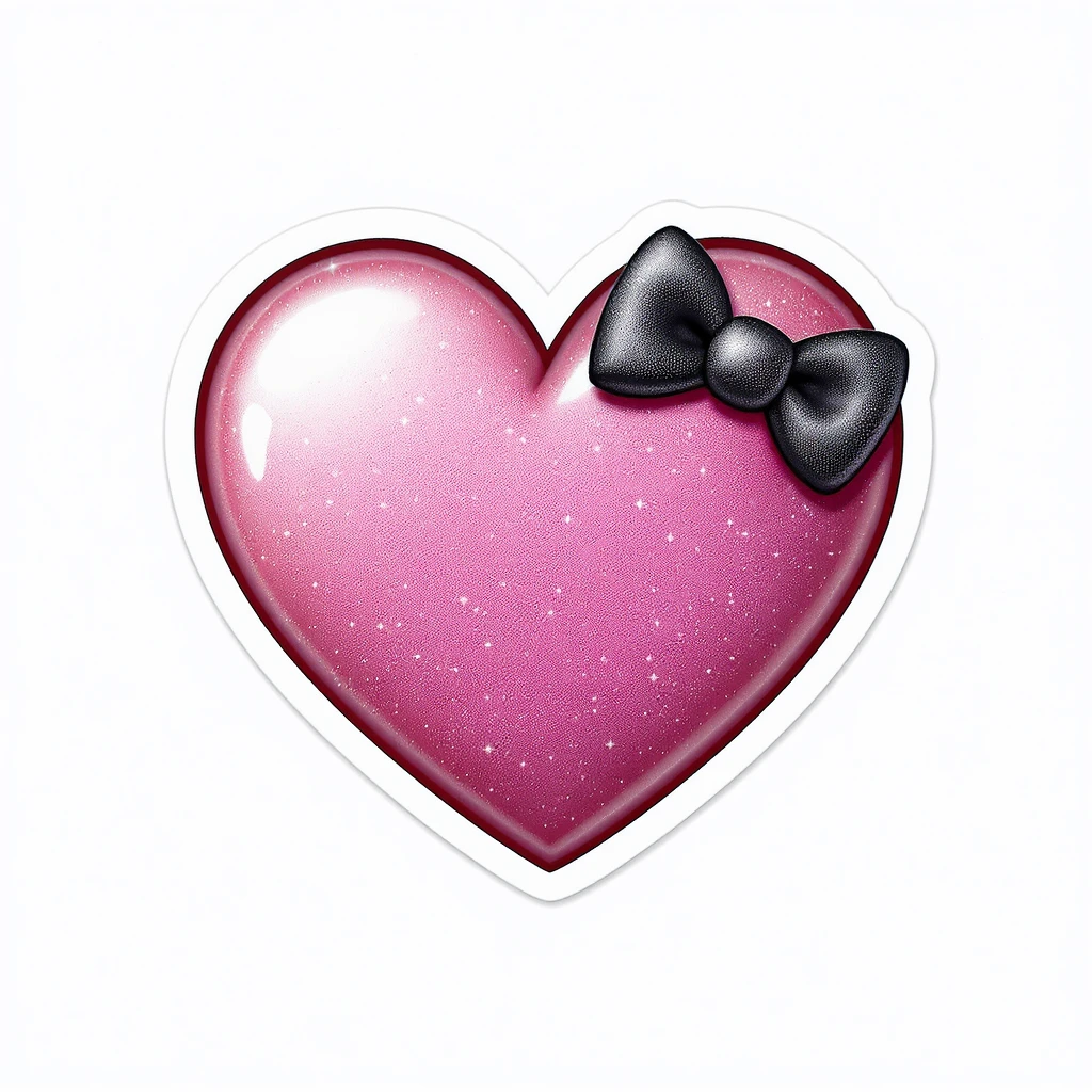 heart emoji, cute and shiny, with a bow accent, no background emoji