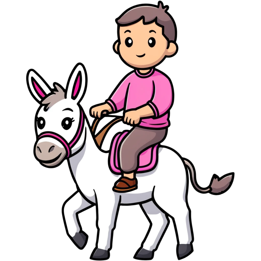 Riding a donkey in pink emoji