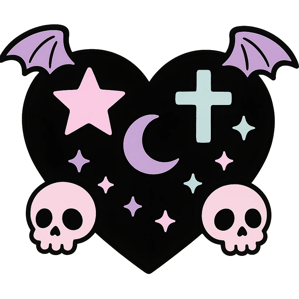 pastel goth black object remove background emoji