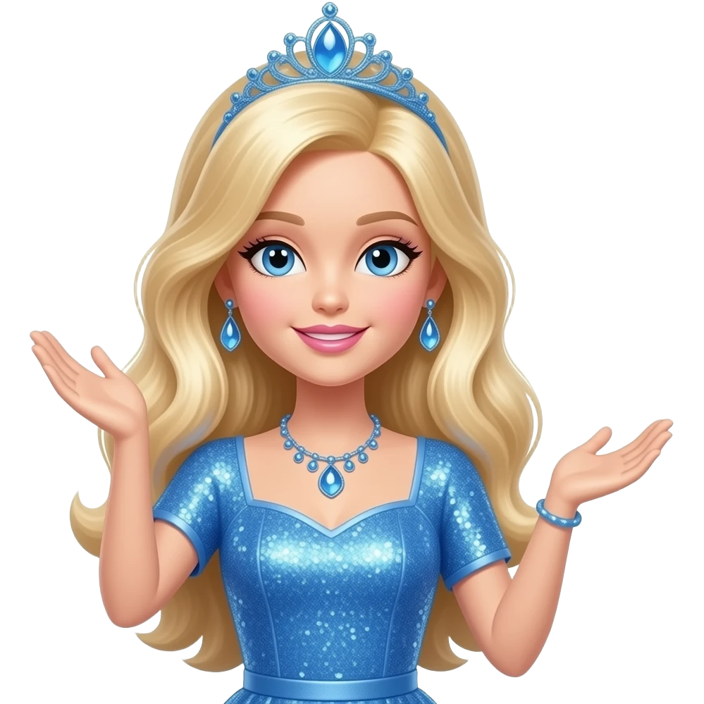 blue yellow Confetti inspired by Barbie colour palette emoji