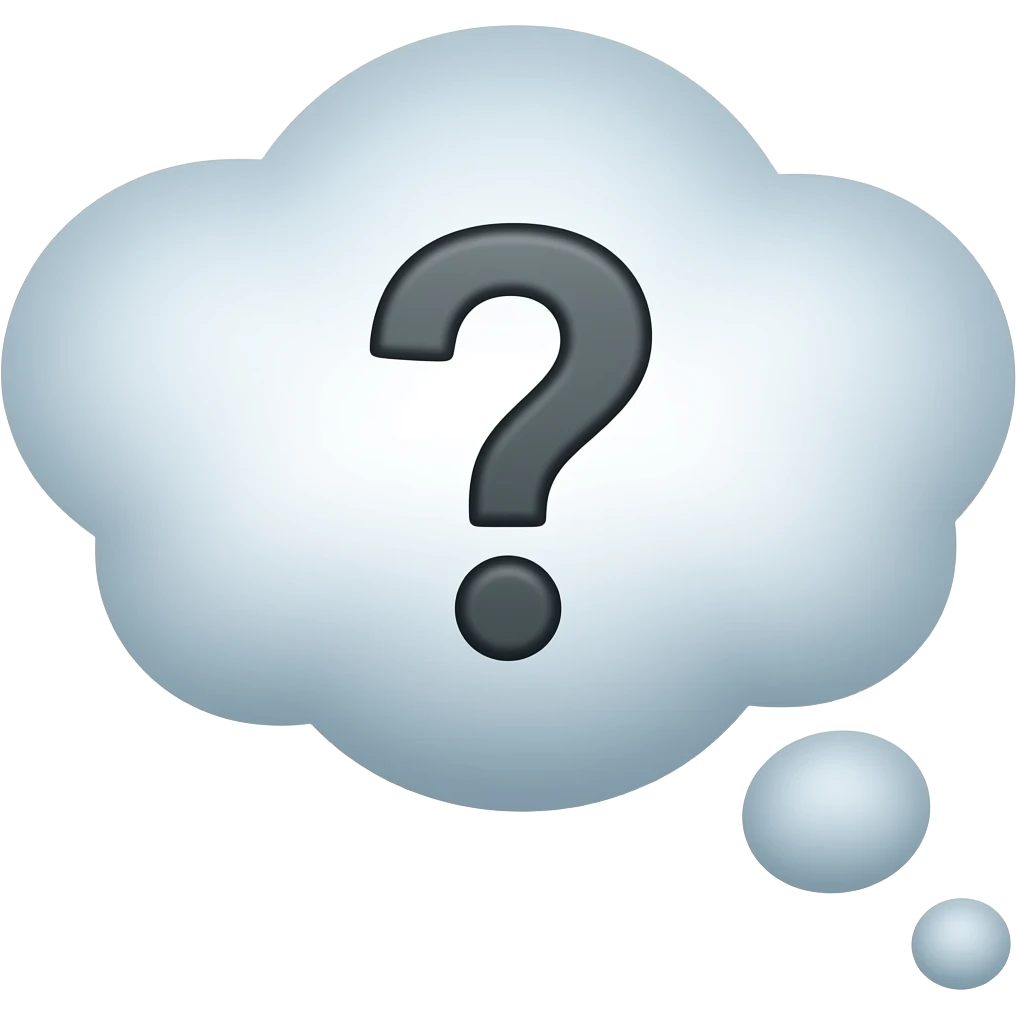 tought bubble with a question mark emoji