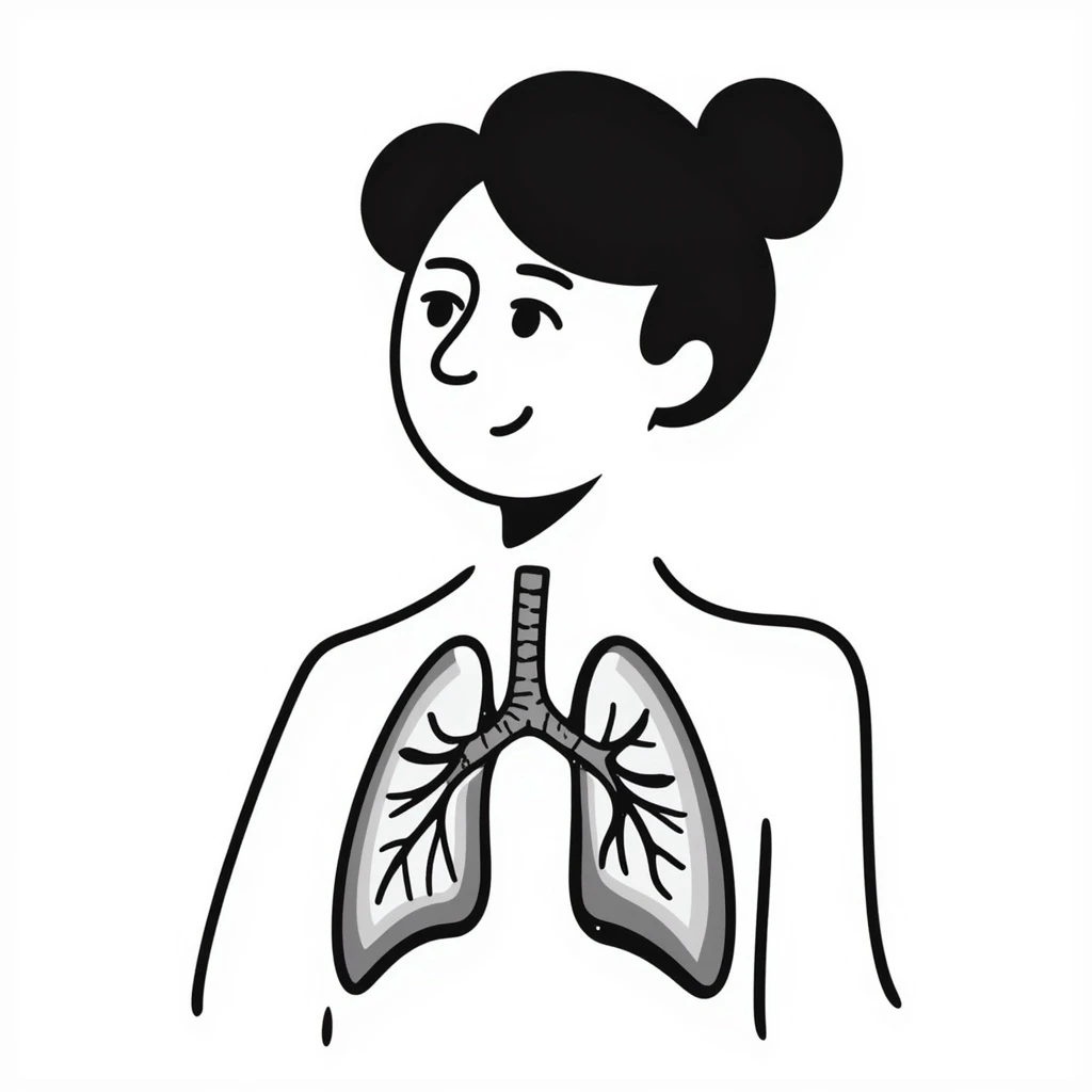 A close up of a woman showing the image of her lungs through her body emoji