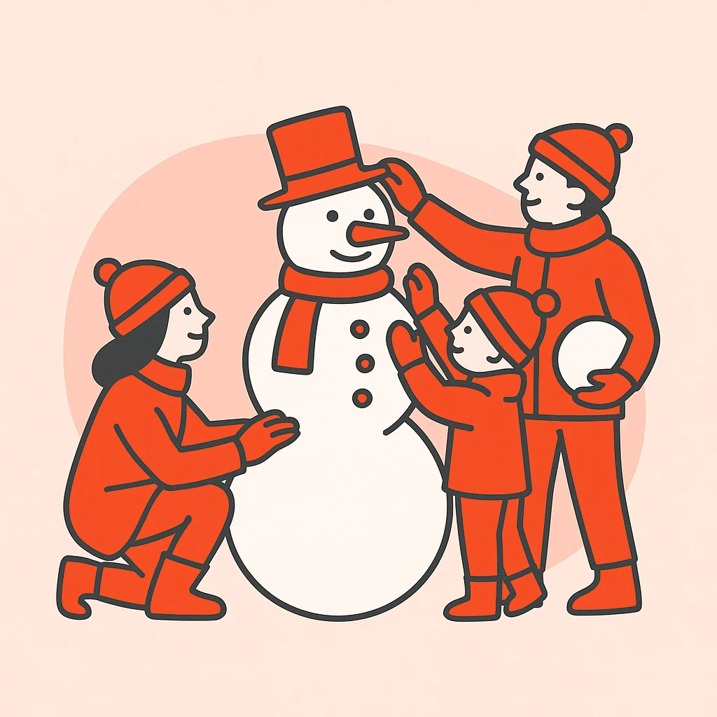 people making a snowman emoji