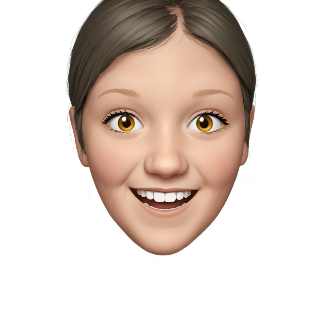 smiling girl in grey hoodie emoji