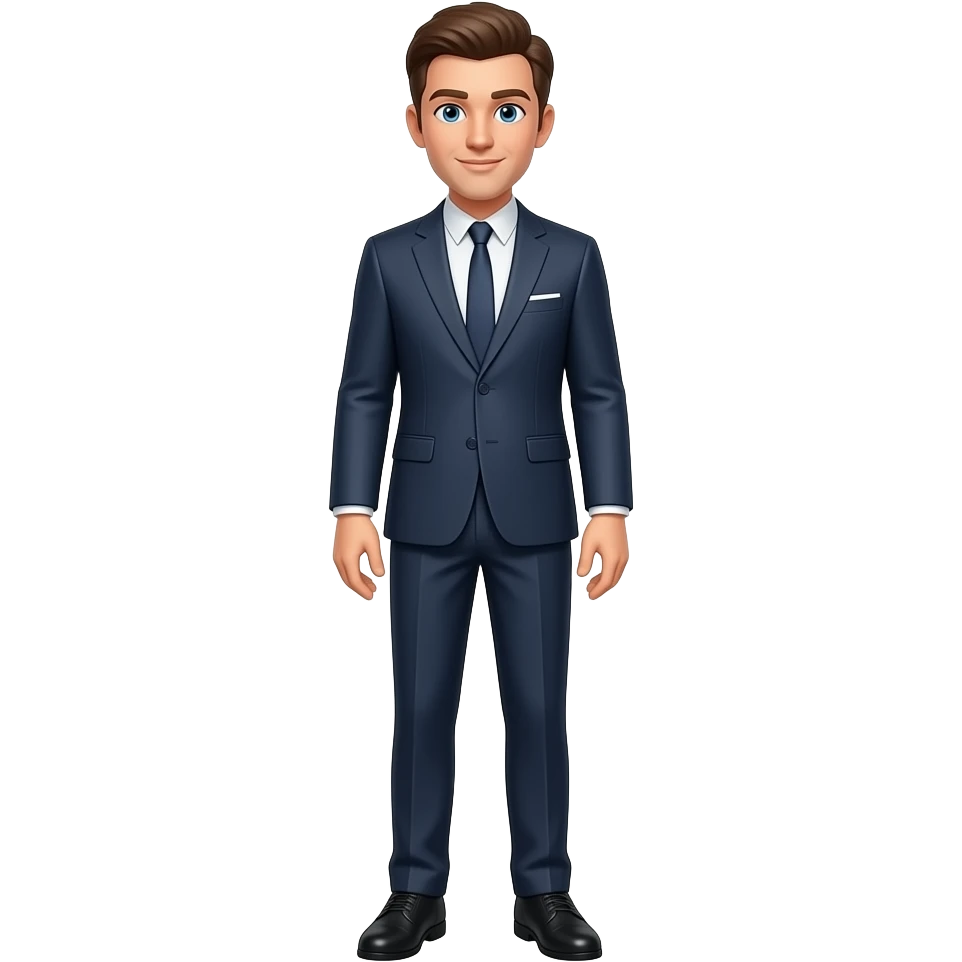 White man in nice suit full body emoji