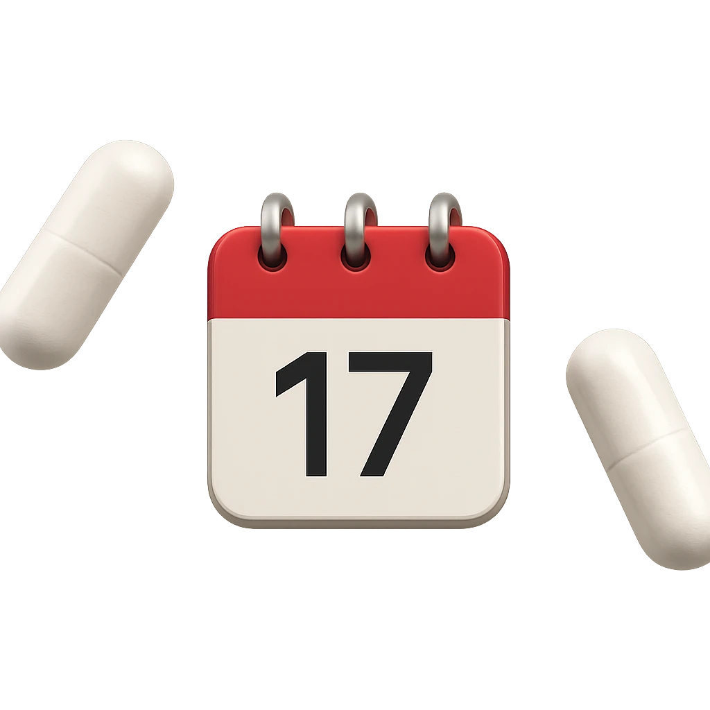 DUE BOCCETTE DI INTEGRATORI BIANCHE FLUTTUANO IN ARIA INSIEME AD UN CALENDARIO IN STILE EMOJI IPHONE, IPERREALISTICA 4K emoji