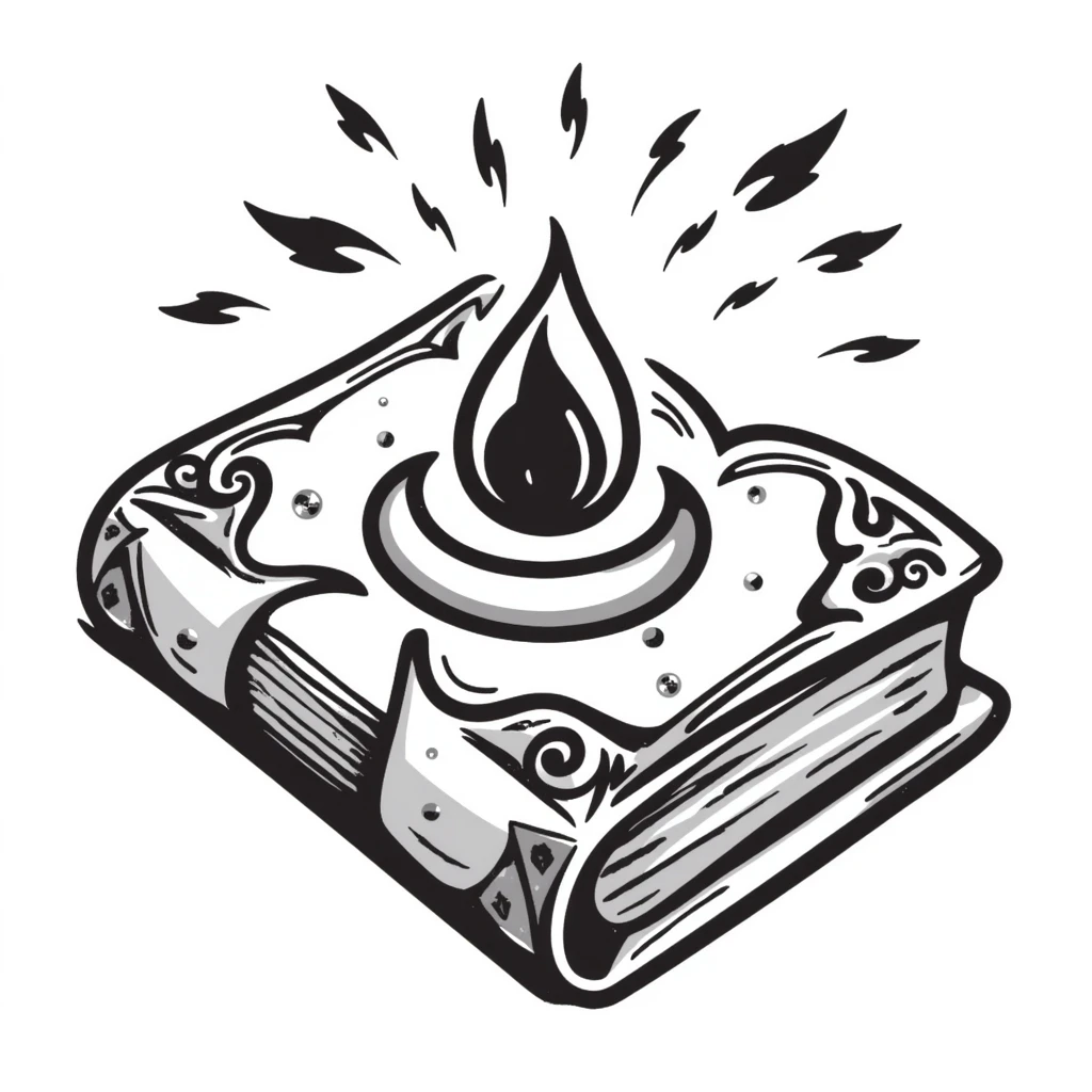 Магическая закрытая книга  — декоративная обложка  алхимическими знаками. Обложка украшена винтажными завитками,  таинственным сиянием. emoji