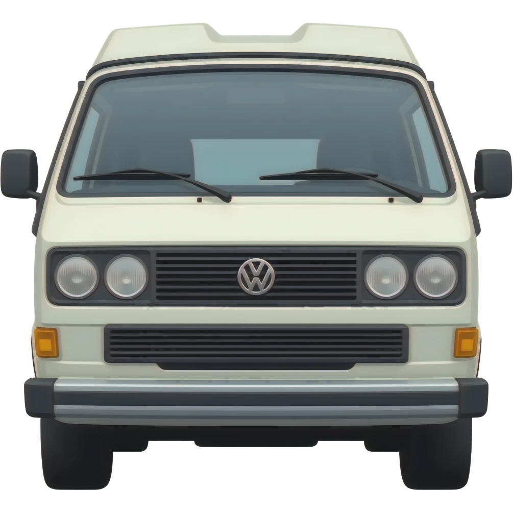 vw t3 california weiß mit eckigen(!) Doppelscheinwerfern schräg vorne gesehen emoji