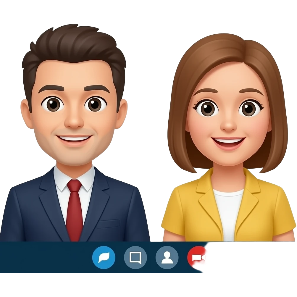 zoom screen meeting two people emoji