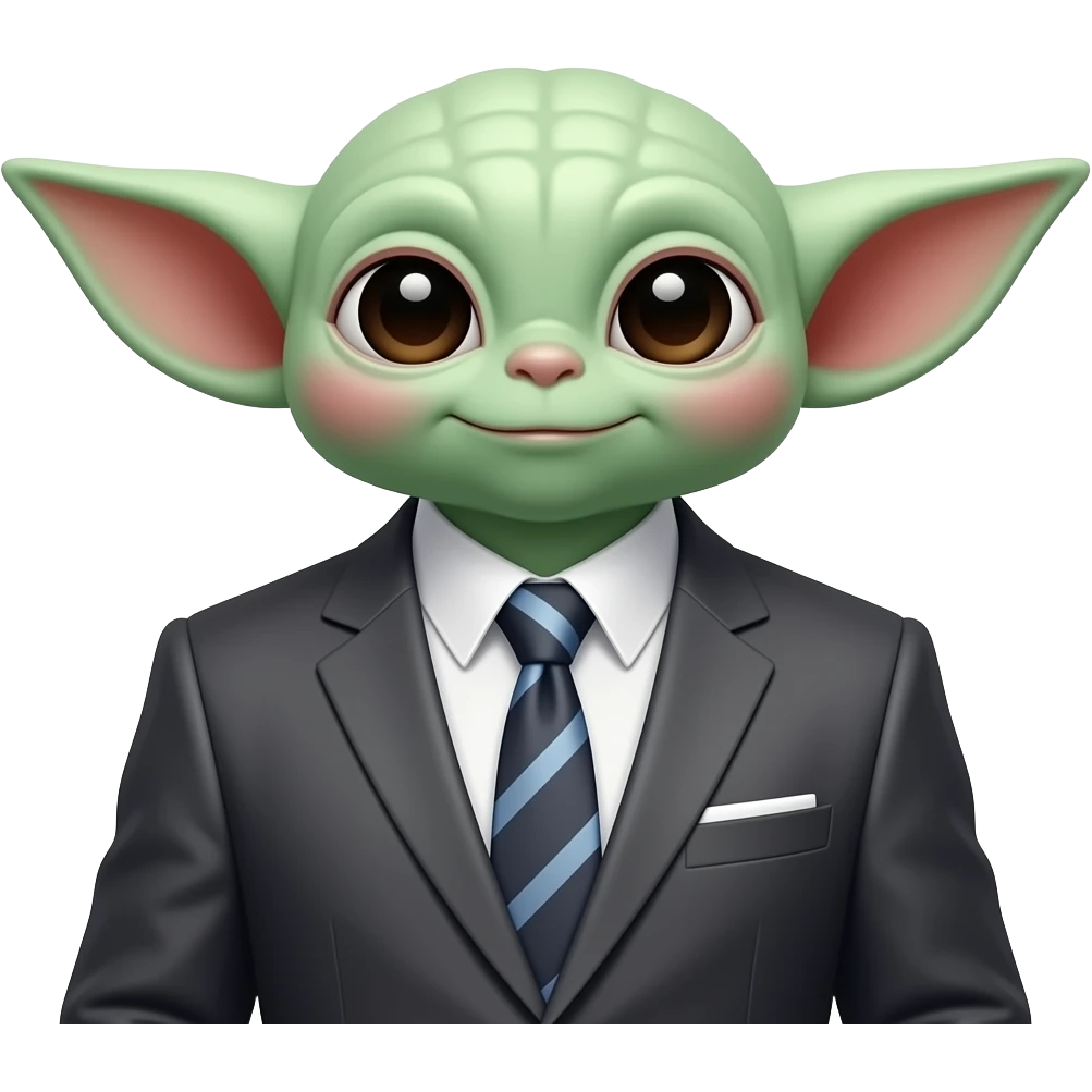 grogu wearing suit and tie emoji