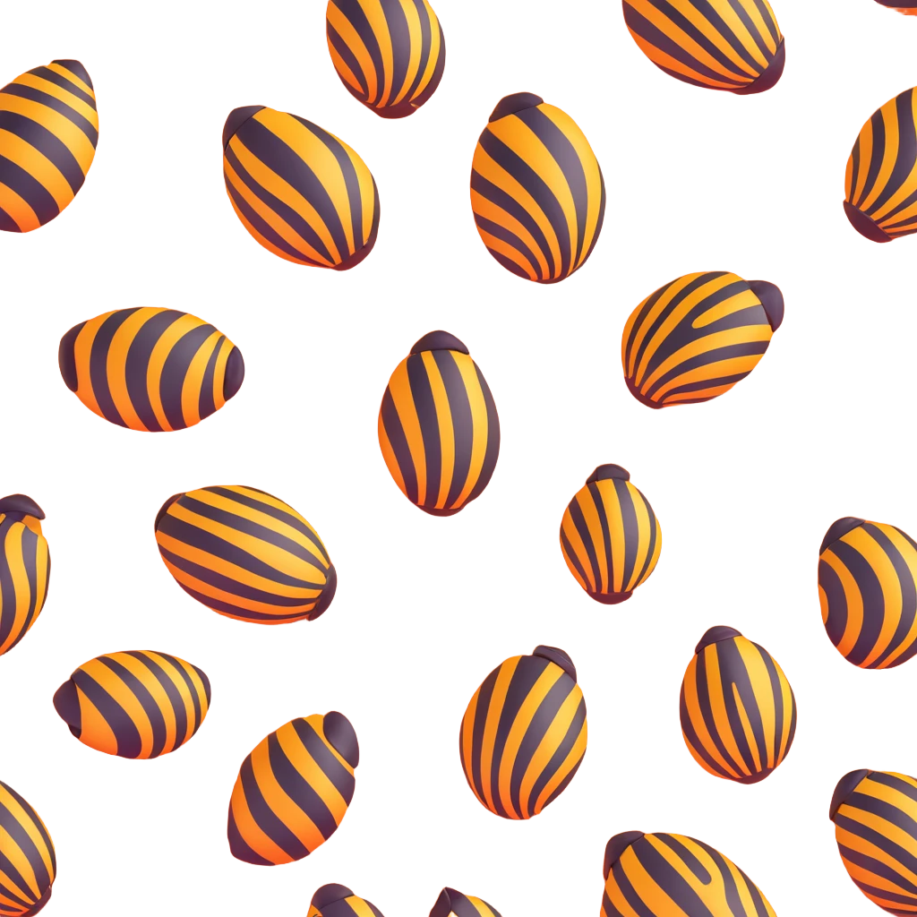 zebra mussel emoji, stylized cartoon, bold stripes emoji