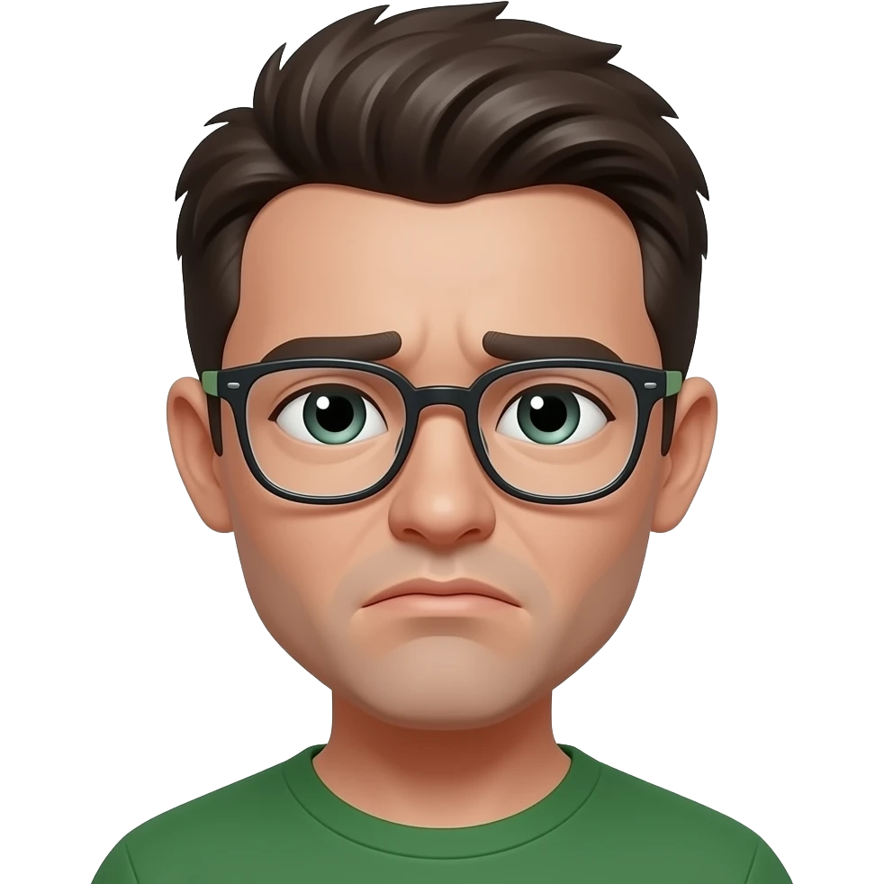 add thin rimmed glasses with green side arms to the previous emoji emoji