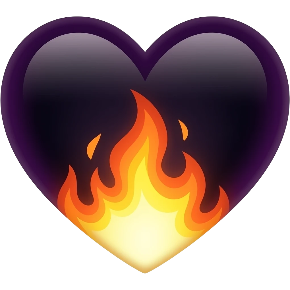 Yanan mor kara kalp emoji