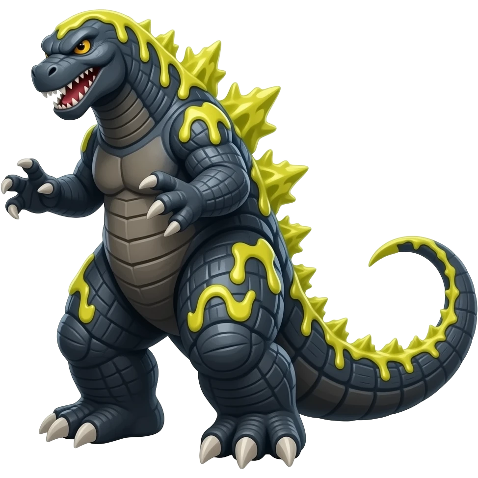 Create a toxic cheesy godzilla emoji